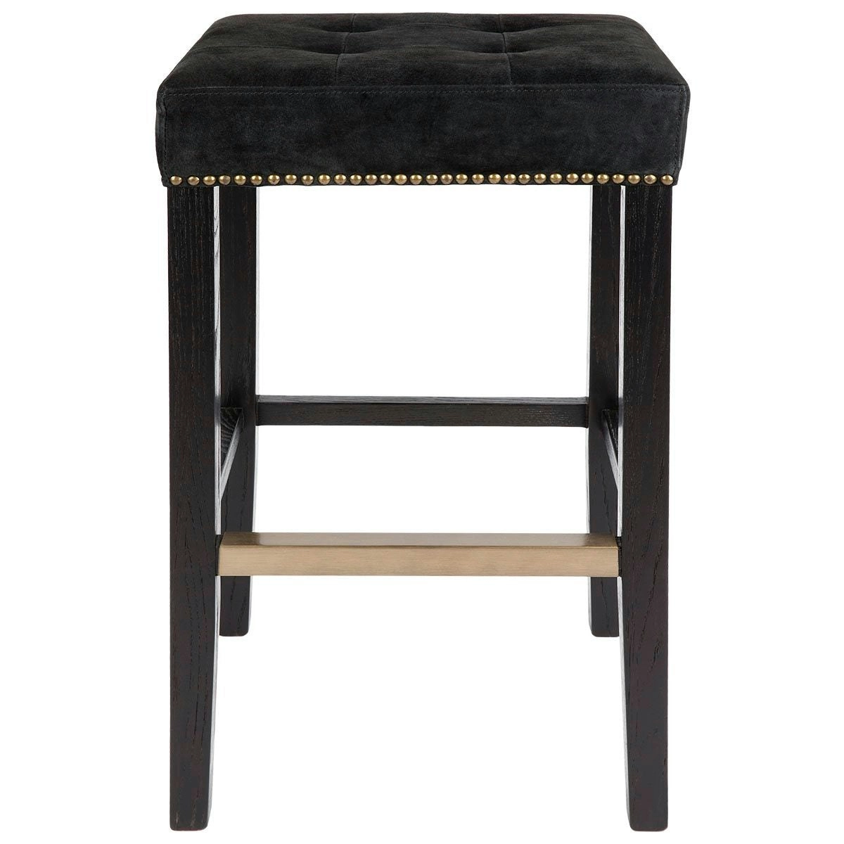 Canyon Black Bar Stool - Black Suede