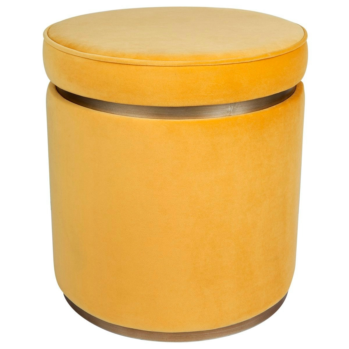 Totti Storage Stool - Yellow Velvet