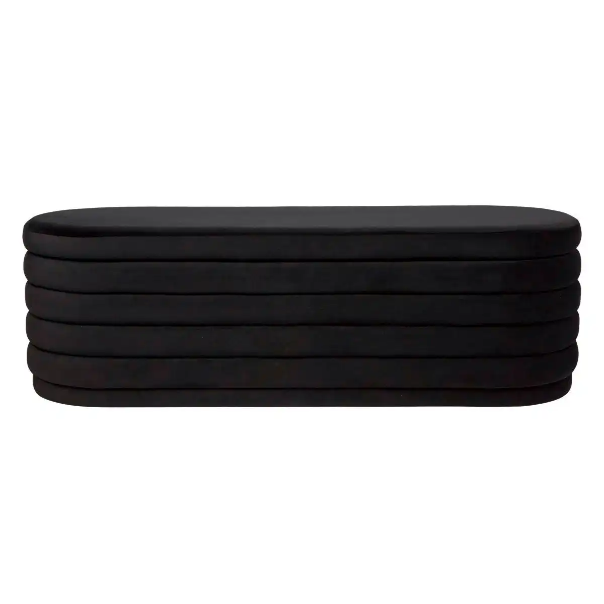 Demi Storage Bench Ottoman - Black Velvet