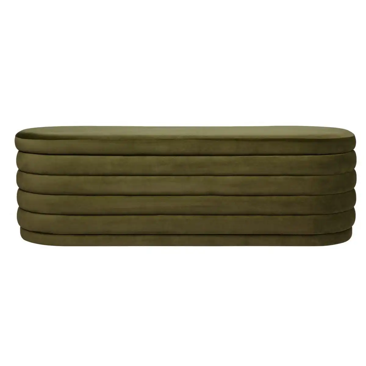 Demi Storage Bench Ottoman - Olive Velvet