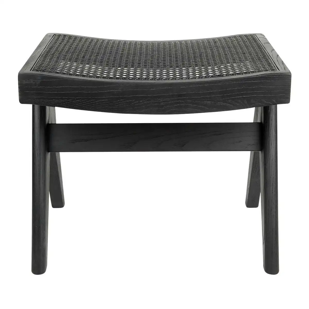 Cuban Rattan Stool - Black