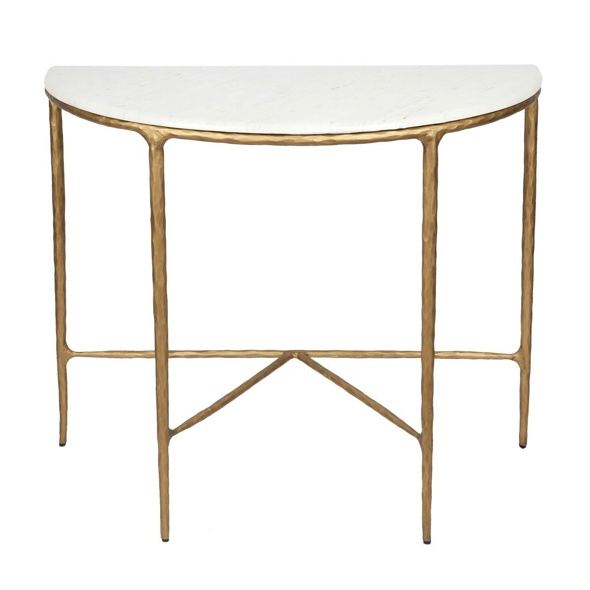 Heston Marble Demilune Table - Brass