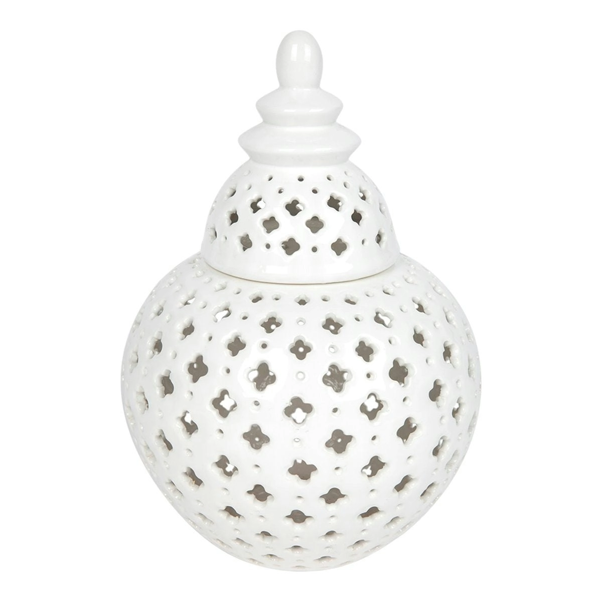 Miccah Temple Jar - Medium White