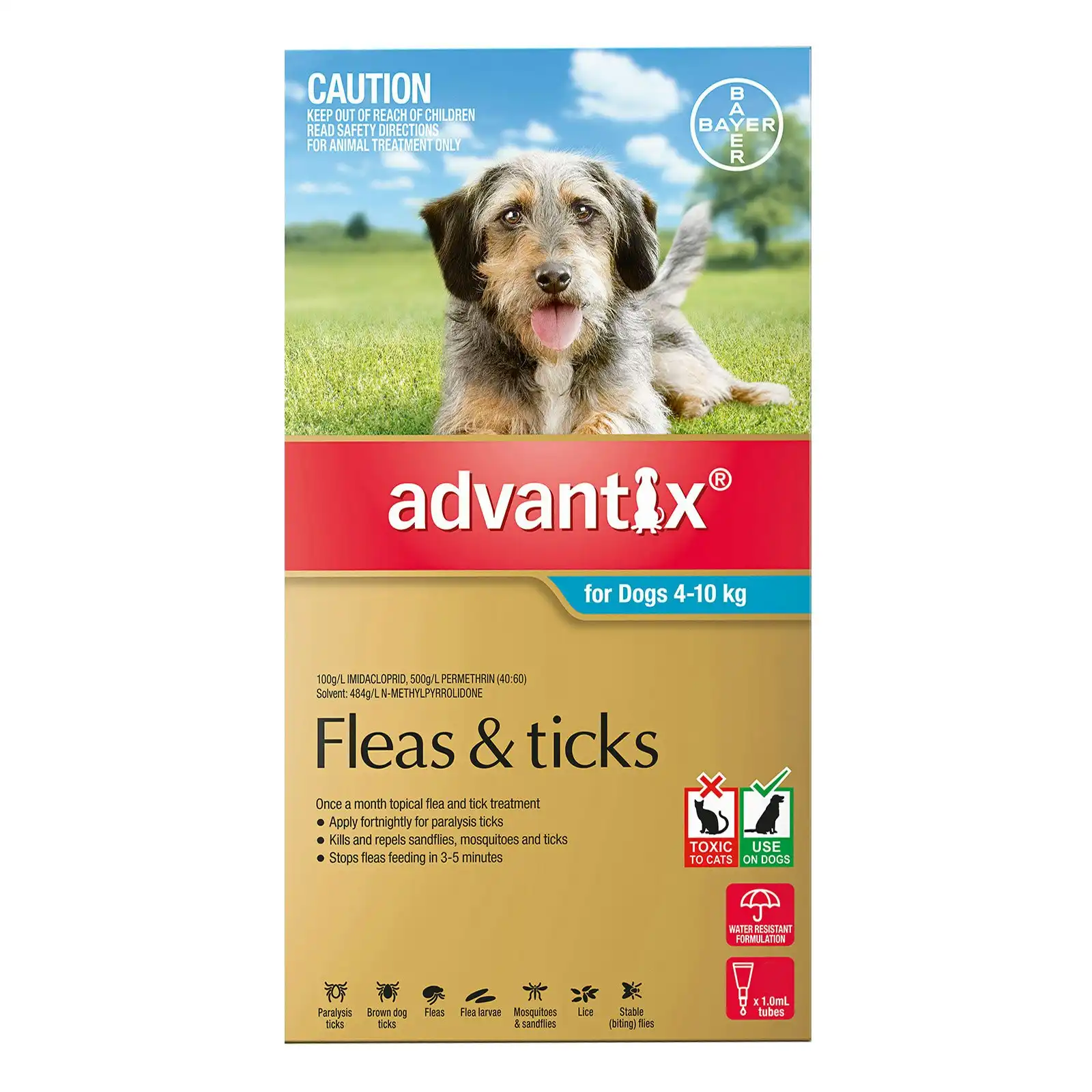 Advantix For Medium Dogs 4 To 10Kg (Aqua) 12 Pack