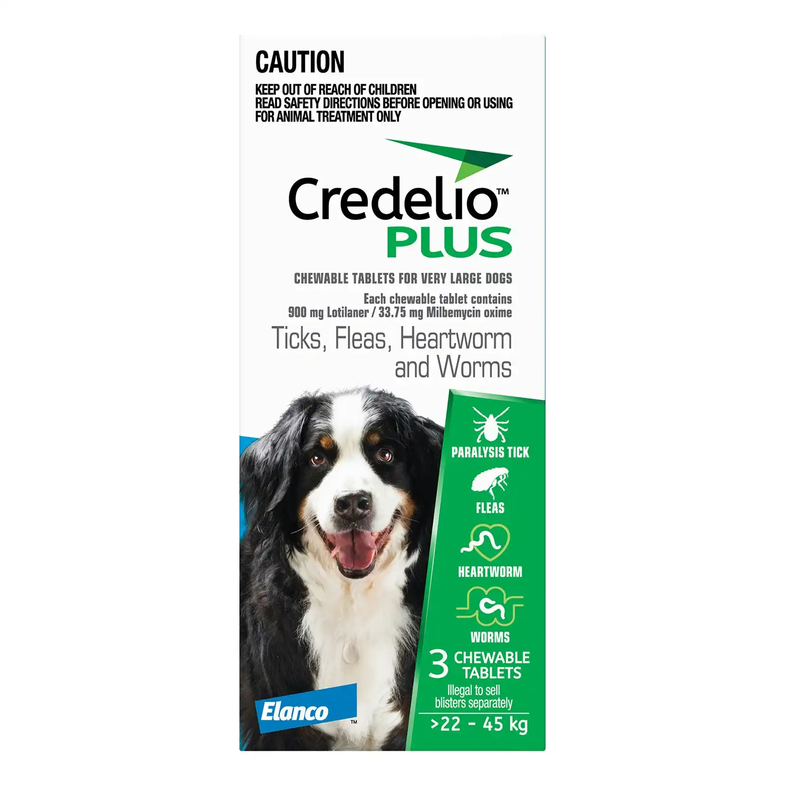 Credelio Plus For Extra Large Dogs 22 to 45 Kg BLUE 3 Pack