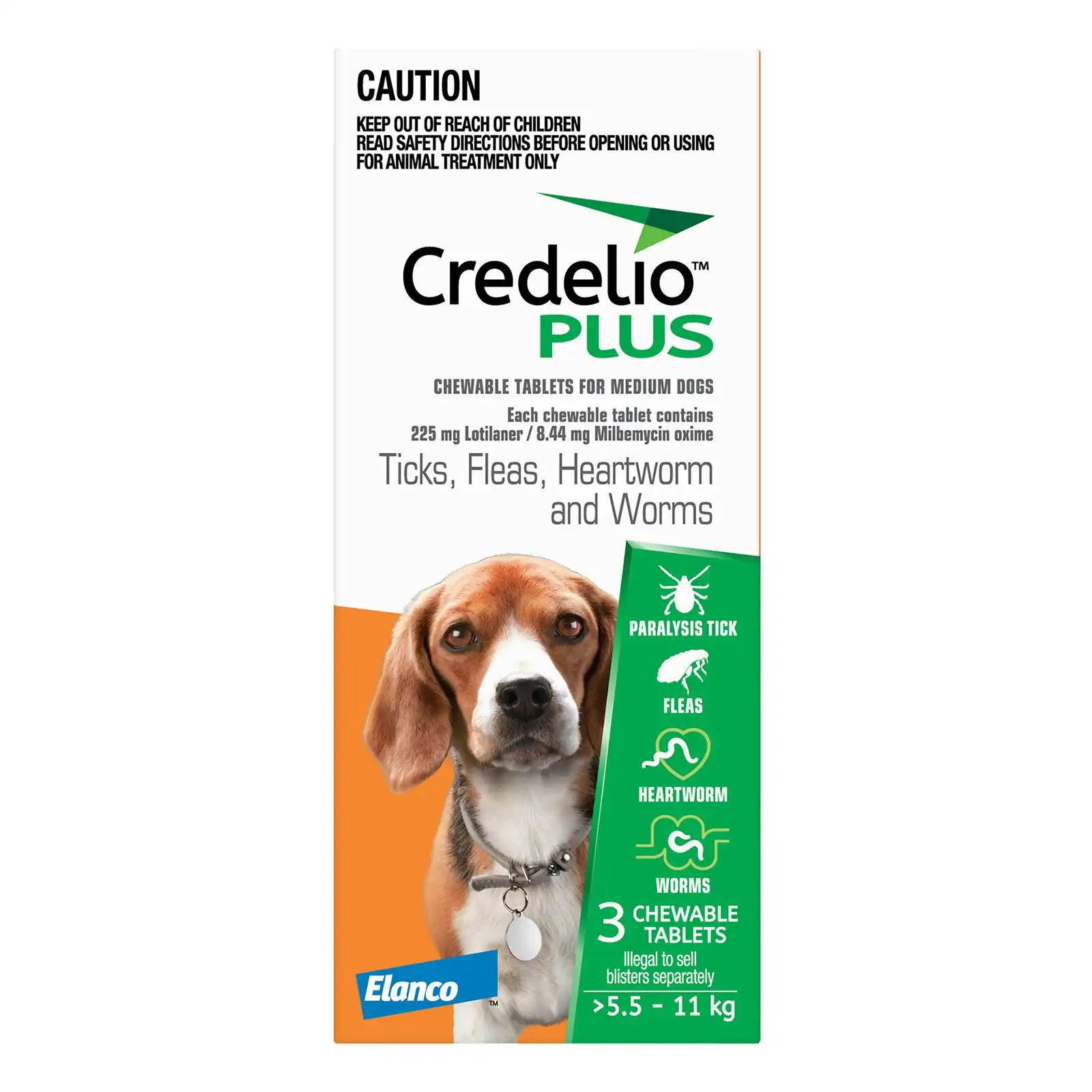 Credelio Plus For Medium Dogs 5.5 to 11 Kg ORANGE 3 Pack