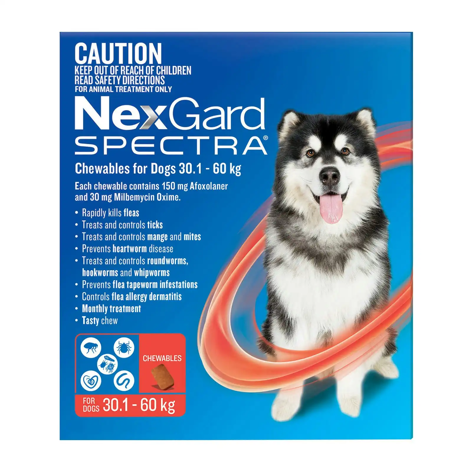 Nexgard Spectra for Extra Large Dogs 30.1 to 60 Kg (Red) 12 Chews