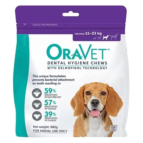 OraVet Dental Chews for Medium Dogs 11 to 23 Kg (PURPLE) 28 Chews