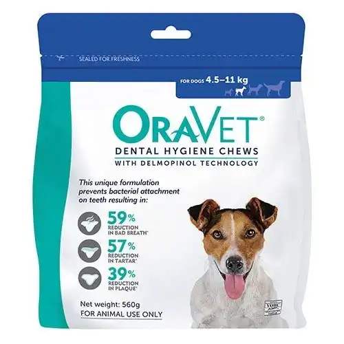 OraVet Dental Chews for Small Dogs 4.5 to 11 Kg (BLUE) 28 Chews