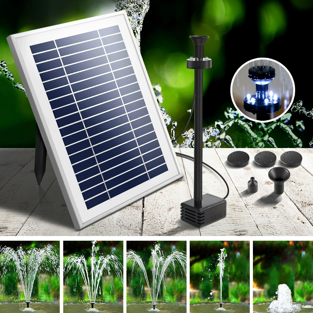 Gardeon Solar Pond Pump Submersible Water Fountain with Battery Kit LED Lights 4.3FT