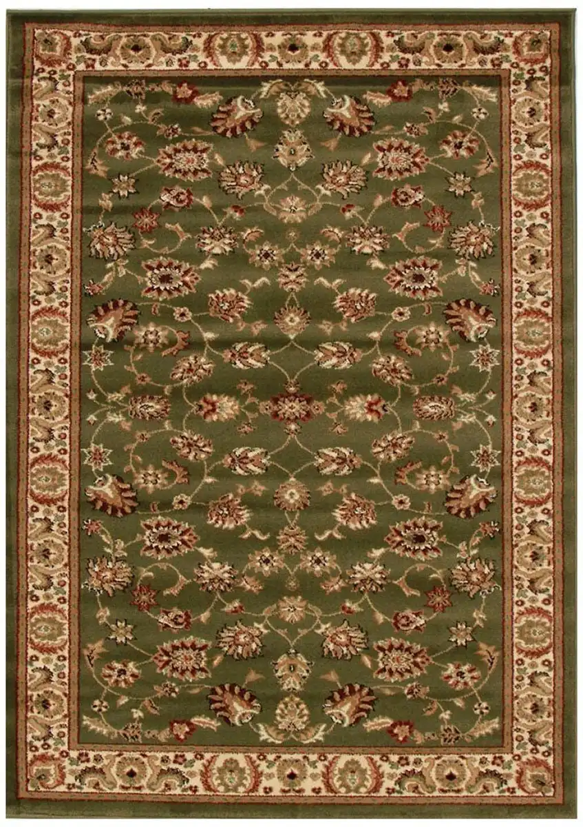 Rug Culture Istanbul Collection Traditional Floral Pattern Green Rug