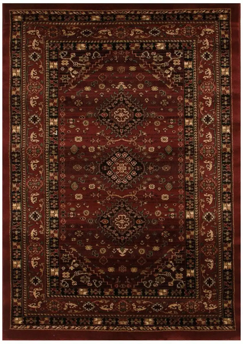 Rug Culture Istanbul Collection Traditional Shiraz Design Burgundy Red Rug