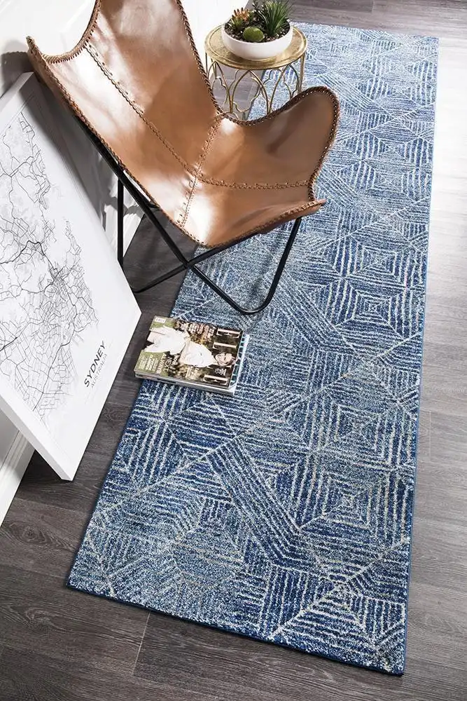 Rug Culture Oasis Kenza Contemporary Navy Runner Rug