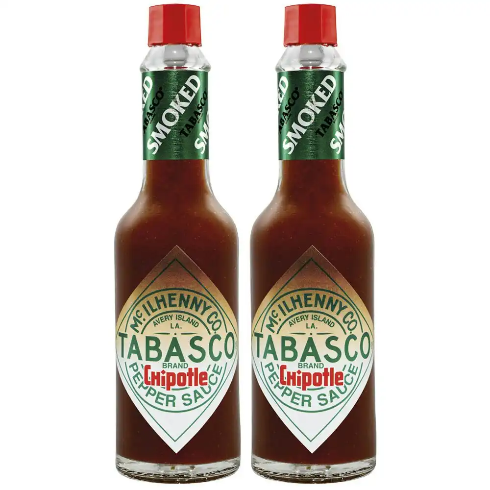 2x Tabasco 60ml Smoked Chipotle Hot/Spicy Jalapeno/Pepper Sauce/Marinade Food