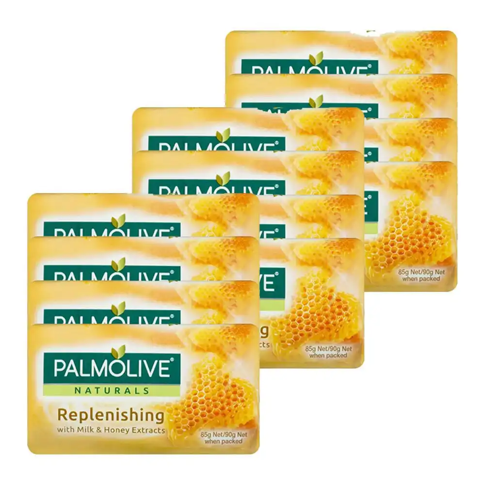 12x Palmolive 90g Soap Bars Milk and Honey Extracts Clean/Washing All Skin Types
