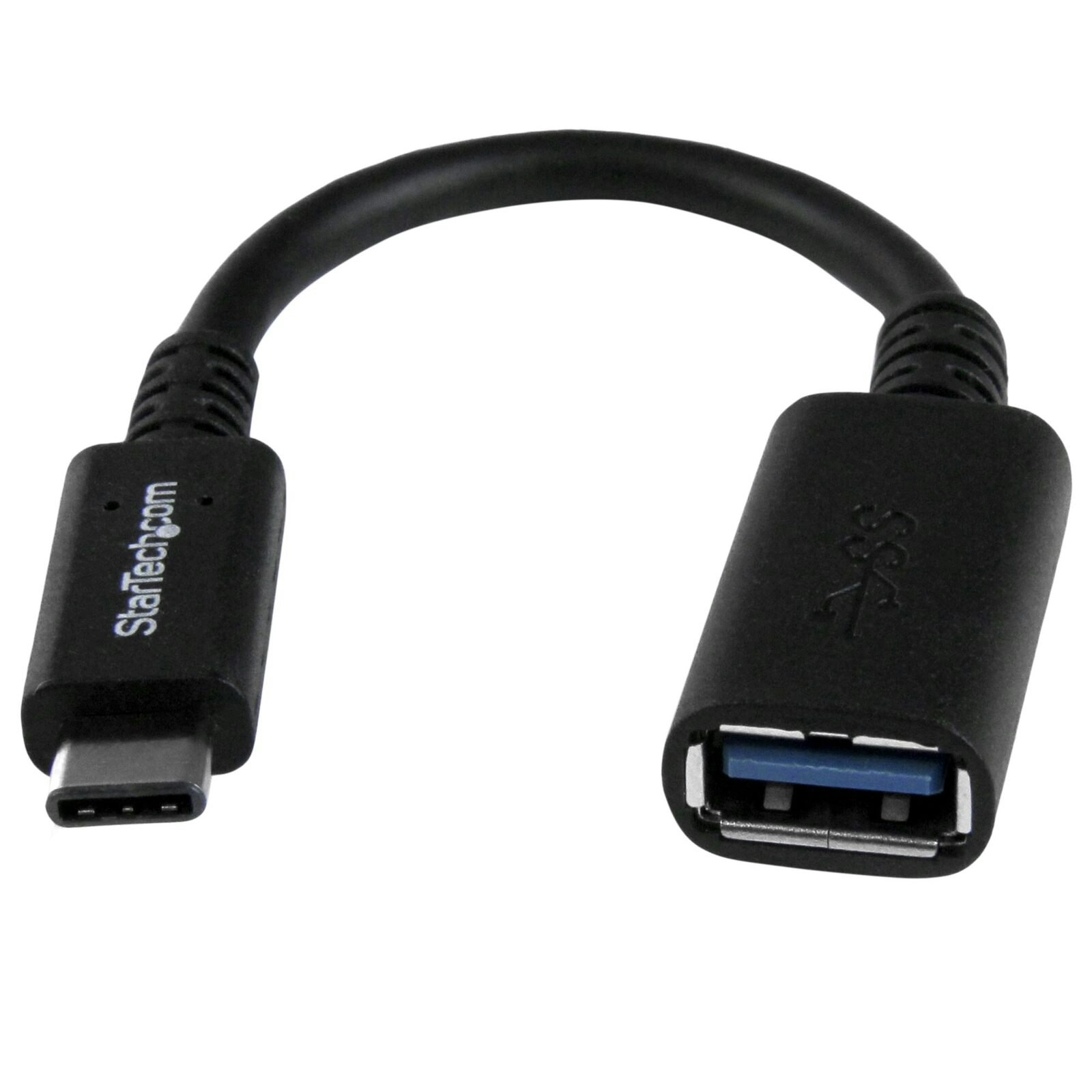 Star Tech USB-C To USB-A Adapter Cable 6in - Male To Female USB 3.0 5Gbps Black