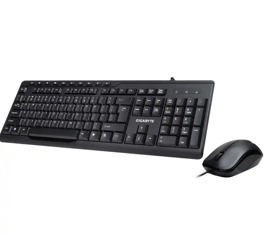 Gigabyte USB Wired Keyboard & Optical Mouse Combo For PC/Laptop Computer Black
