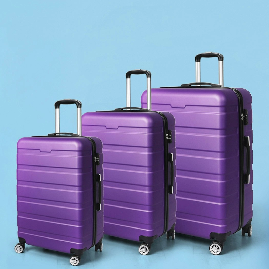 Slimbridge 3PC Luggage sets Suitcase 20" 24" 28" Set Travel TSA Hard Case Purple