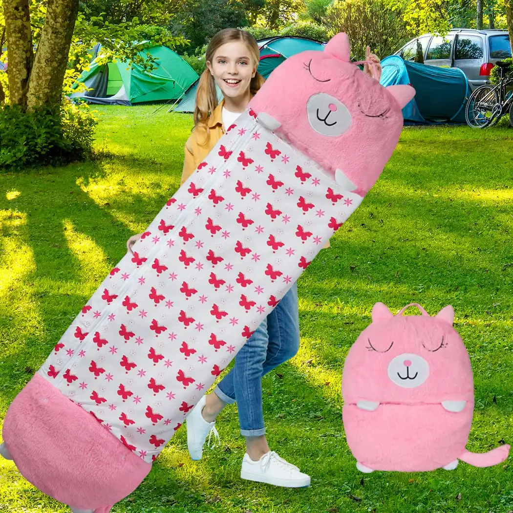 Mountview Sleeping Bag Child Pillow Stuffed Toy Kids Bags Gift Toy Cat 180cm L