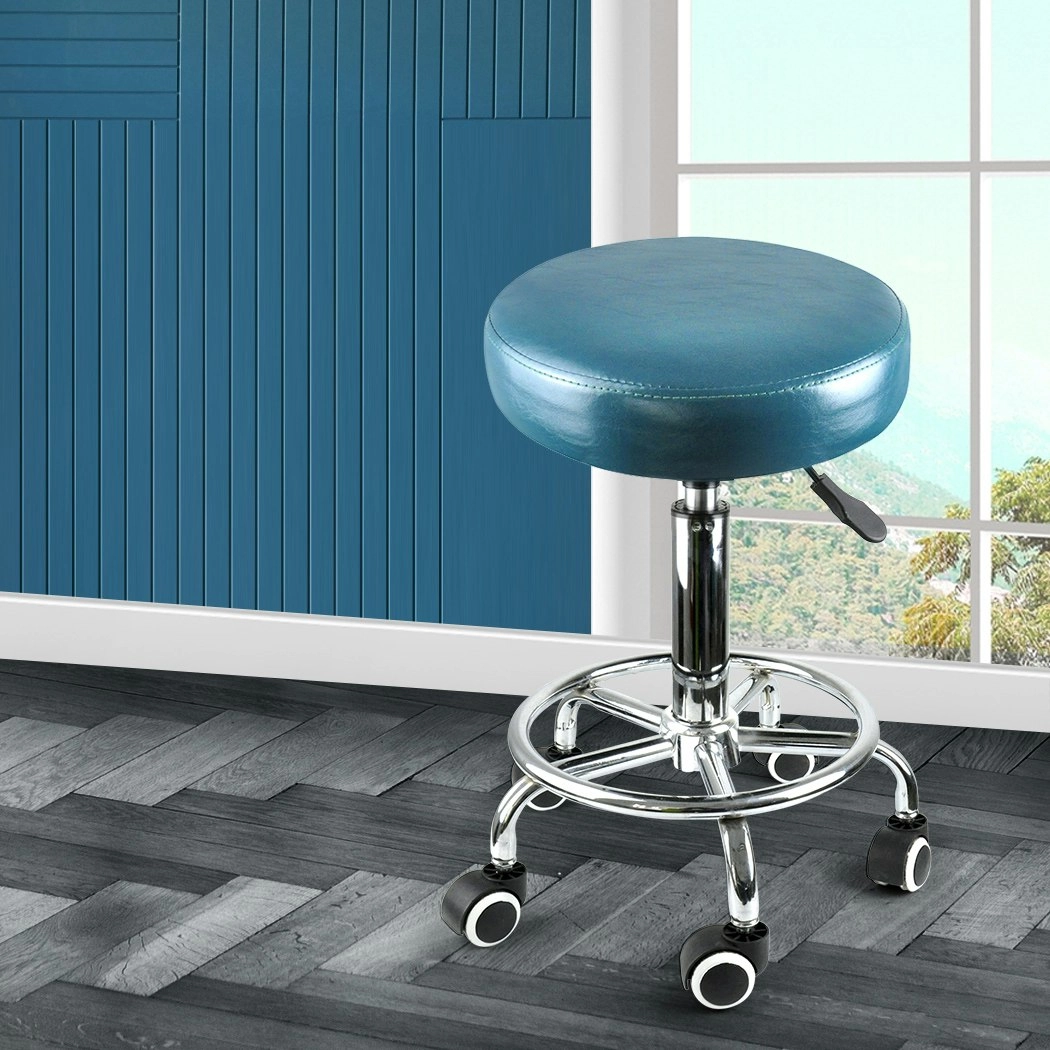 Levede Bar Stools Salon Stool Swivel Barber Dining Chair PU Hydraulic Lift Teal