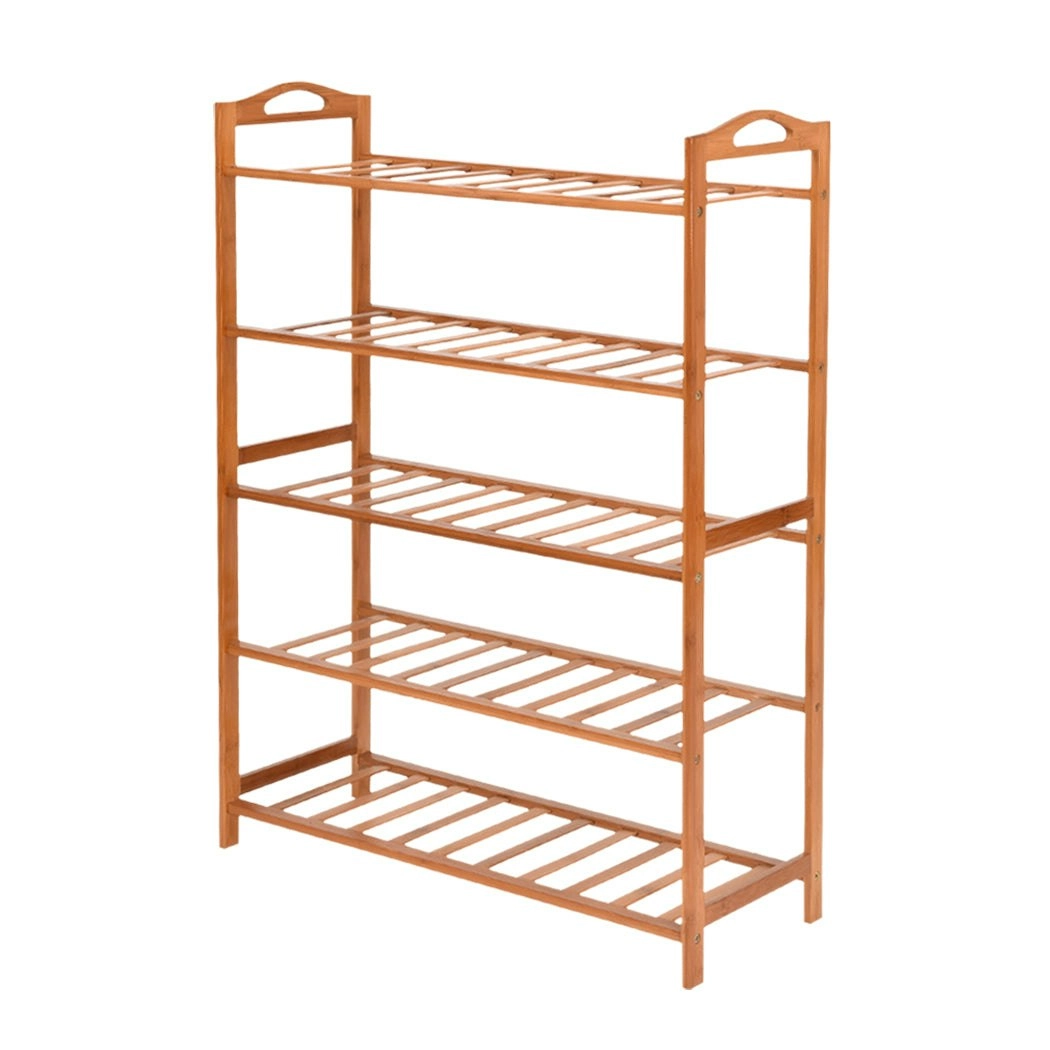 Levede 2x Bamboo Shoe Rack Shoes Organizer Storage Shelves Stand Shelf 5 Tier