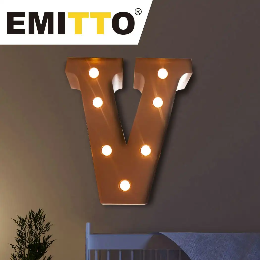 Traderight Group  LED Metal Letter Lights Free Standing Hanging Marquee Event Party D?cor Letter V