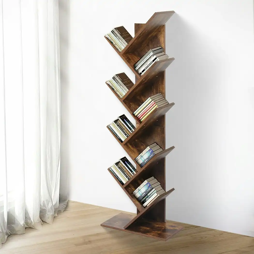 Levede Bookshelf  Wooden Tree Bookcase 8-Tier  Storage Home Decor Display Stand