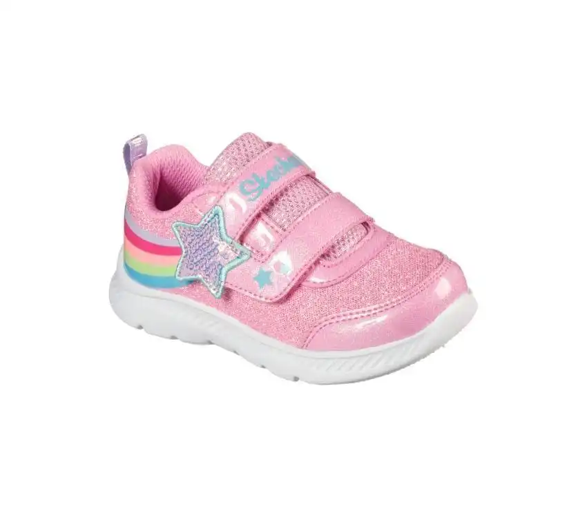 Infants Girls Skechers Comfy Flex 2.0 - Starry Skies Pink Toddler Shoes