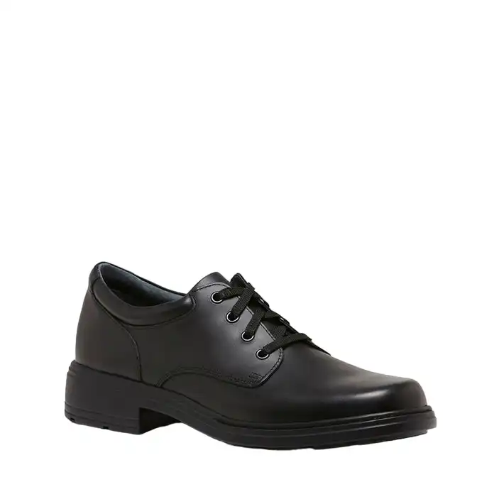 Mens Clarks Infinity Black Leather Lace Up Formal Senior School Shoes