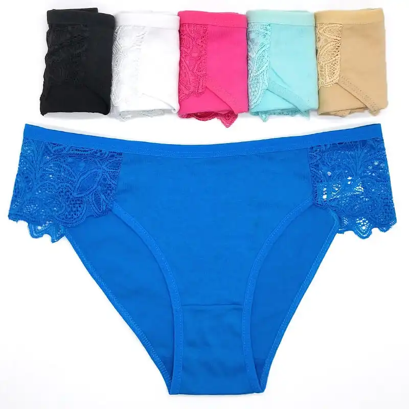 18 X Womens Solid Panties Briefs Undies Cotton Assorted Underwear With Lace