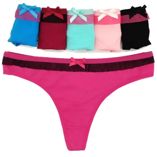 6 x Womens Sheer Spandex / Cotton Briefs - Assorted Colours Underwear Undies 87440
