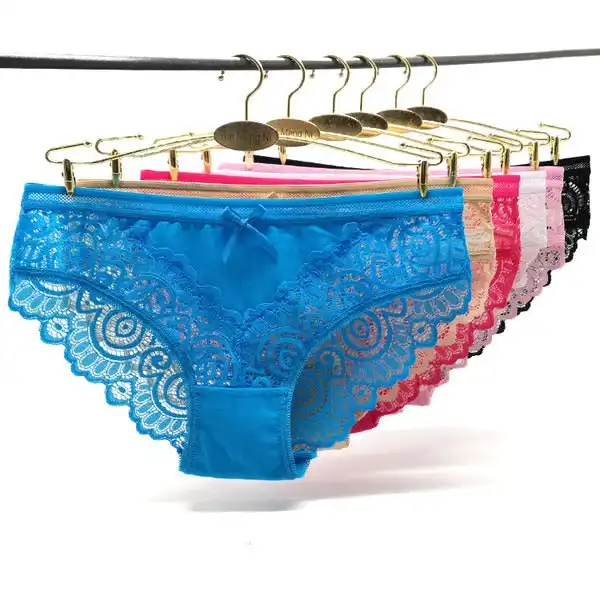 6 x Womens Sheer Polyester / Cotton Briefs - Assorted Colours Underwear Undies 89542