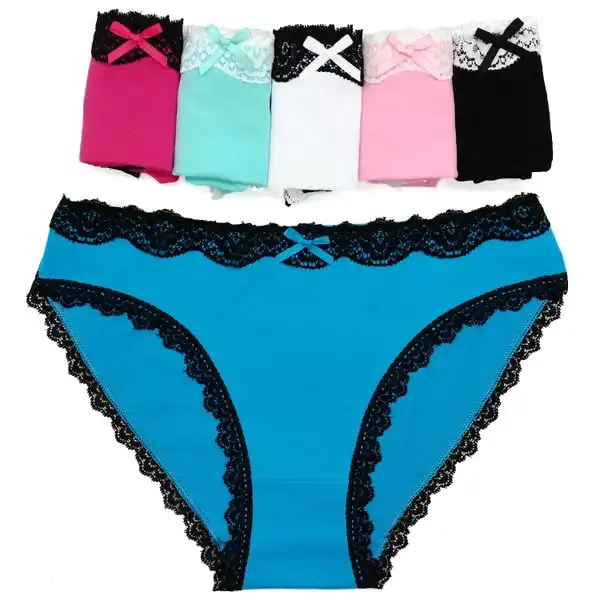 30 X Womens Sheer Spandex / Cotton Briefs - Colours Underwear Undies 89477