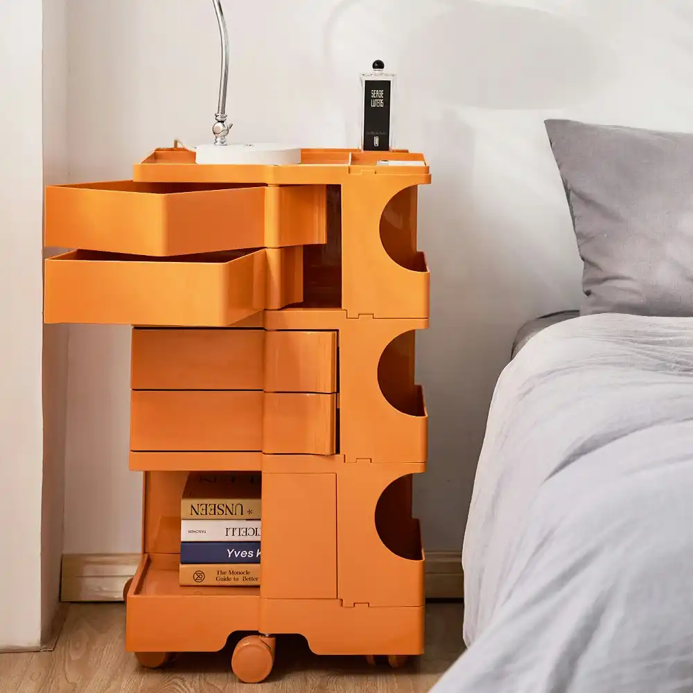 ArtissIn Storage Trolley Bedide Table 5 Tier Cart Boby Replica Orange