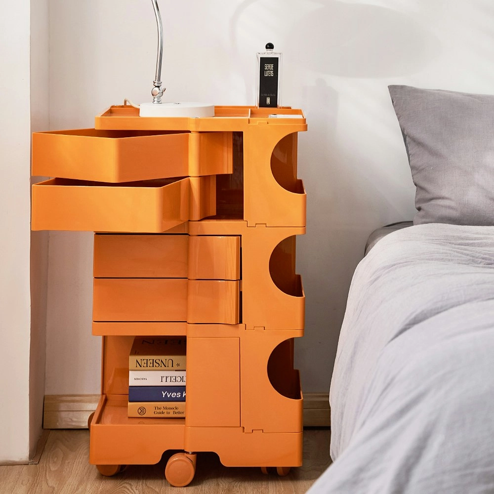 ArtissIn Storage Trolley Bedside Table 5 Tier Cart Boby Replica Orange