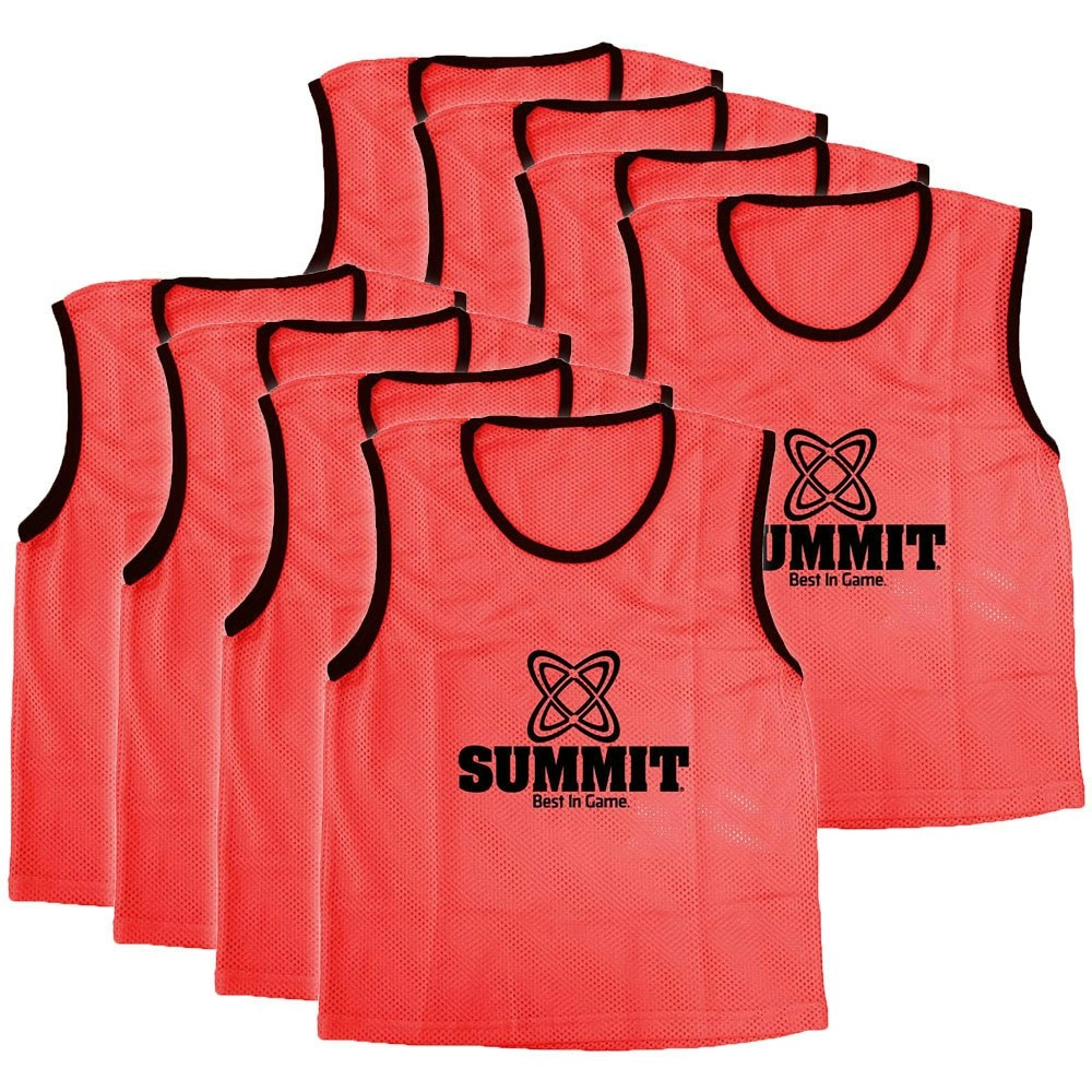 8PK Summit Extra Large Sport/Soccer/Rugby Training Mesh Bibs/T-Shirt Vest Red