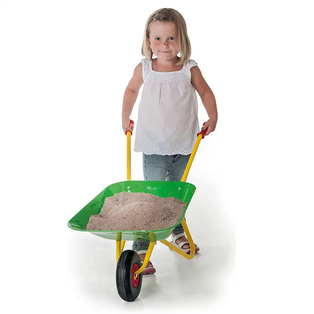 Rolly Metal Wheel Barrow Outdoor Garden Wheelbarrow Kids/Children 3y+ Toy Green
