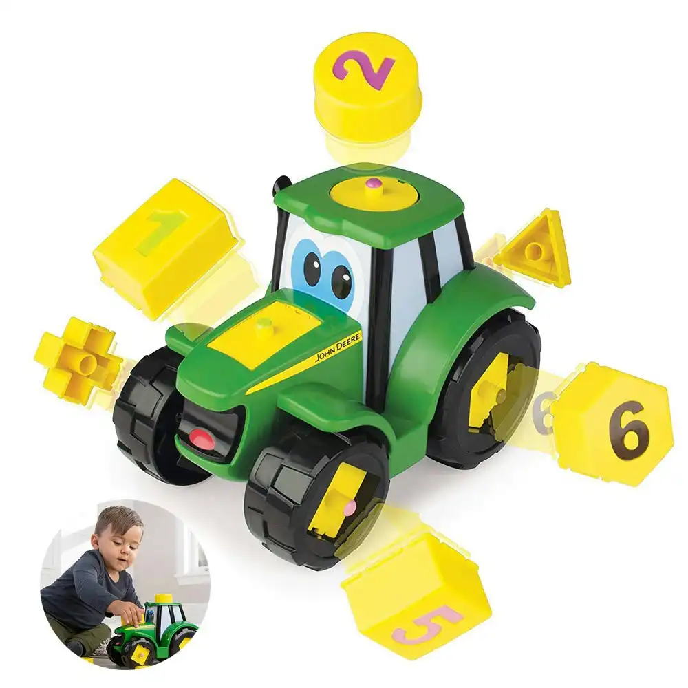 John Deere Learn & Pop Johnny Interactive/Car/Toy/Kids Truck Play/Puzzle Shape