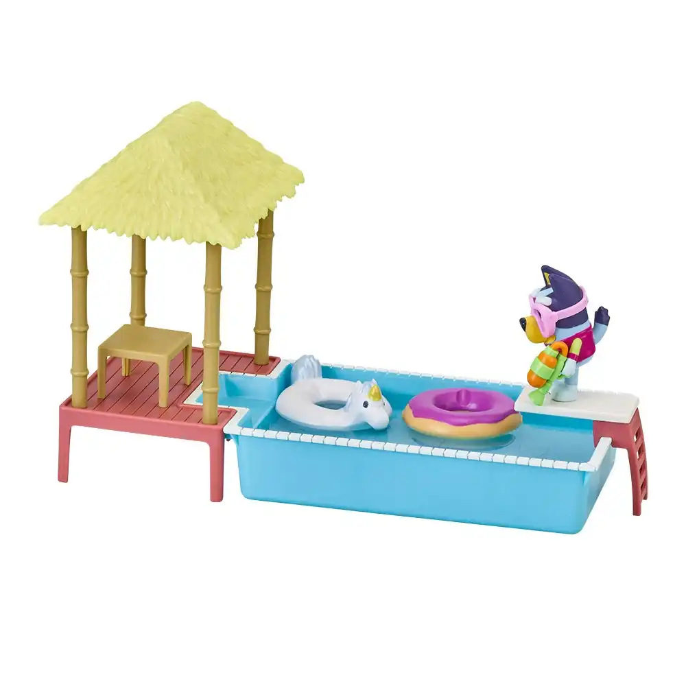 Bluey Series 4 Pool Time Fun Playset Mini Figurines 3y+ Toys Kids/Children Set