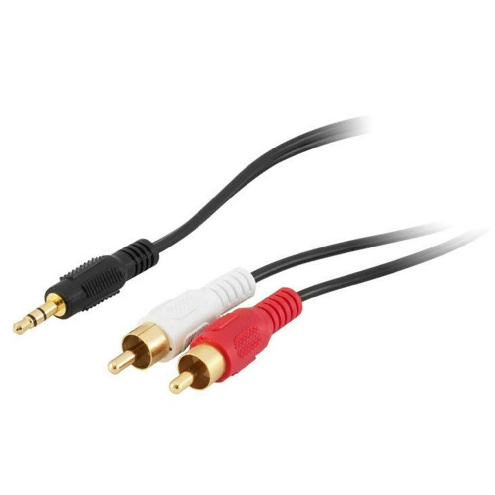 Pro.2 2m 3.5mm Aux Stereo Jack to RCA Cable Lead Gold Plated Plug Audio Adaptor