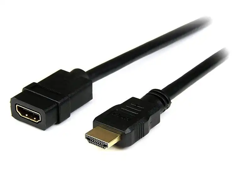 Star Tech 2M 4K/2K/1080p UHD Gold Plated Male/Female HDMI Extension Cable Black