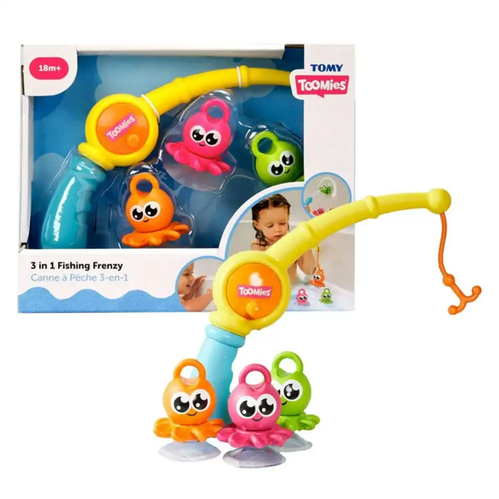 Tomy Toomies 3-In-1 Fishing Frenzy Bath Time Fun Activity Toy Baby/Toddler 18m+