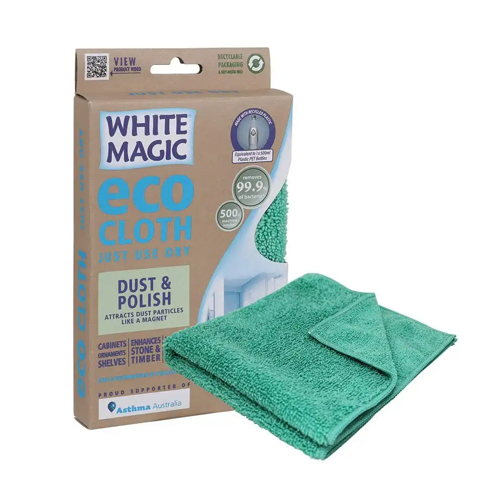 White Magic Microfibre Dust/Polish Surface/Cabinet Eco Cloth Towel Wipe/Scrub