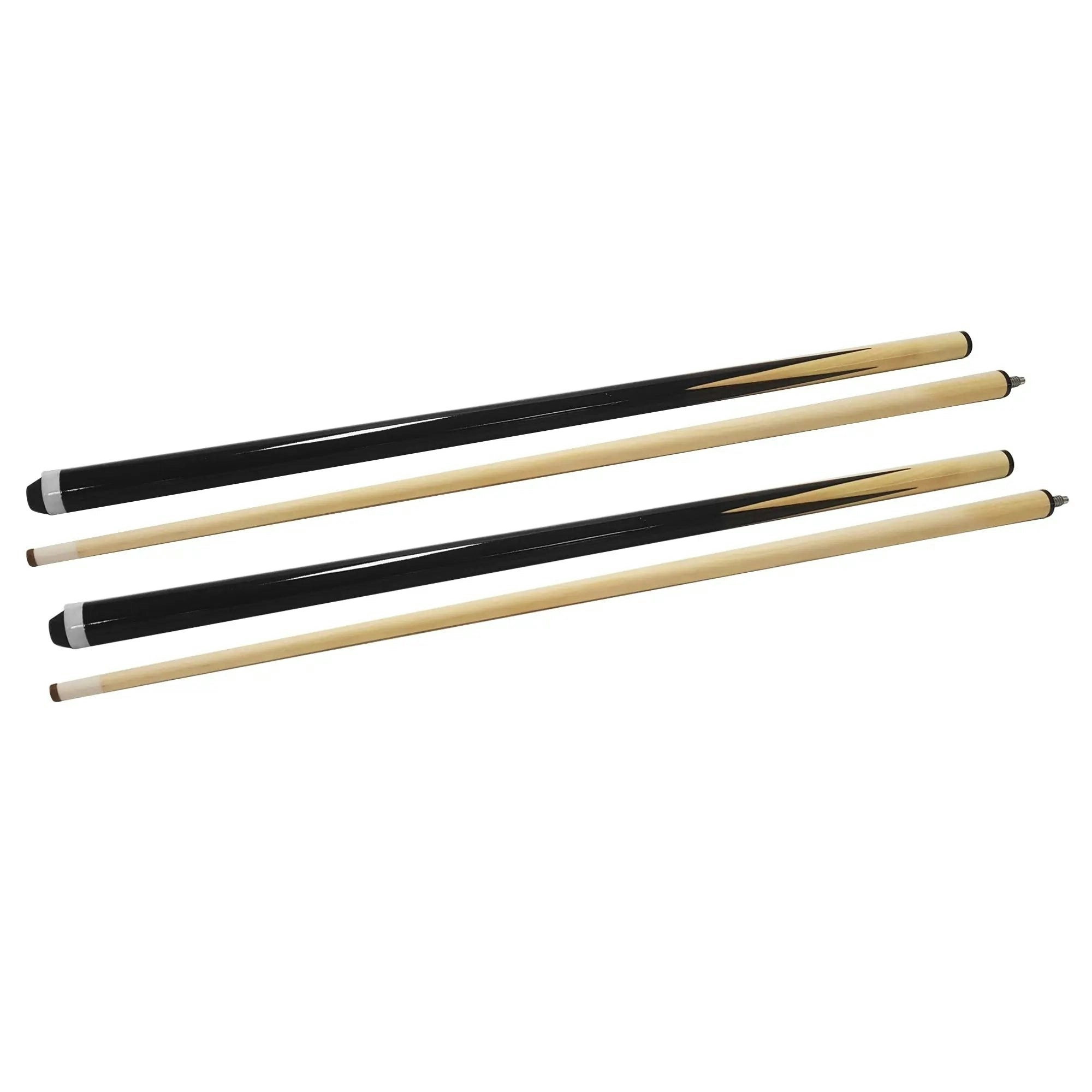 MACE 2x 48 Inch Short Wooden 2-Piece Pool Cue Billiard