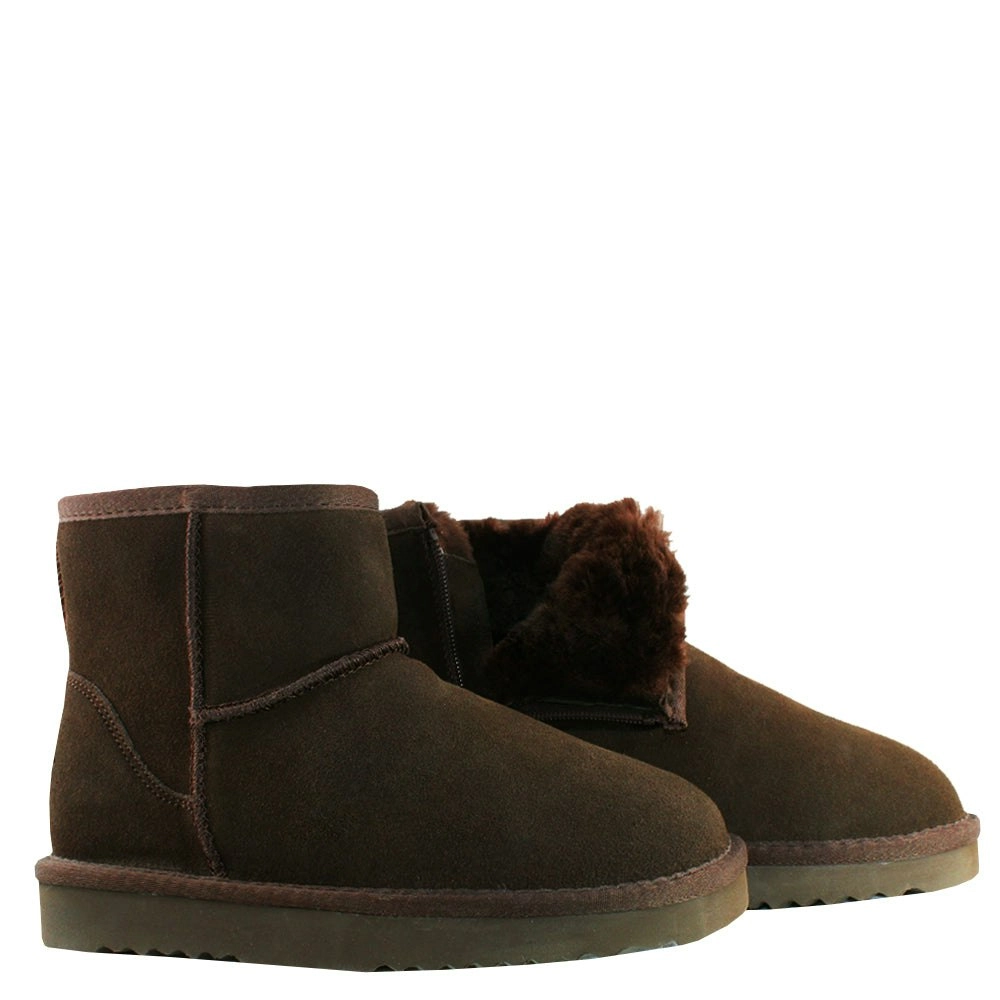 Waratah UGG® Water Resistant Mini Zip Up Boot - Chocolate