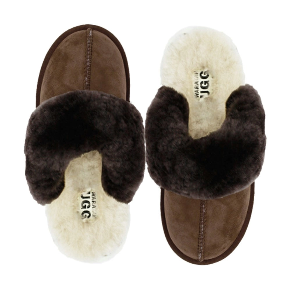 Waratah UGG® Ladies Luxury Sheepskin Scuffs - Chocolate