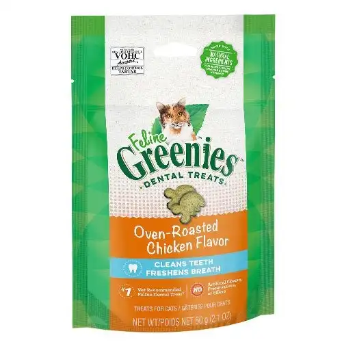 GREENIES Feline Dental Treats Roasted Chicken Flavour For Cats 60 Gm 5 Pack