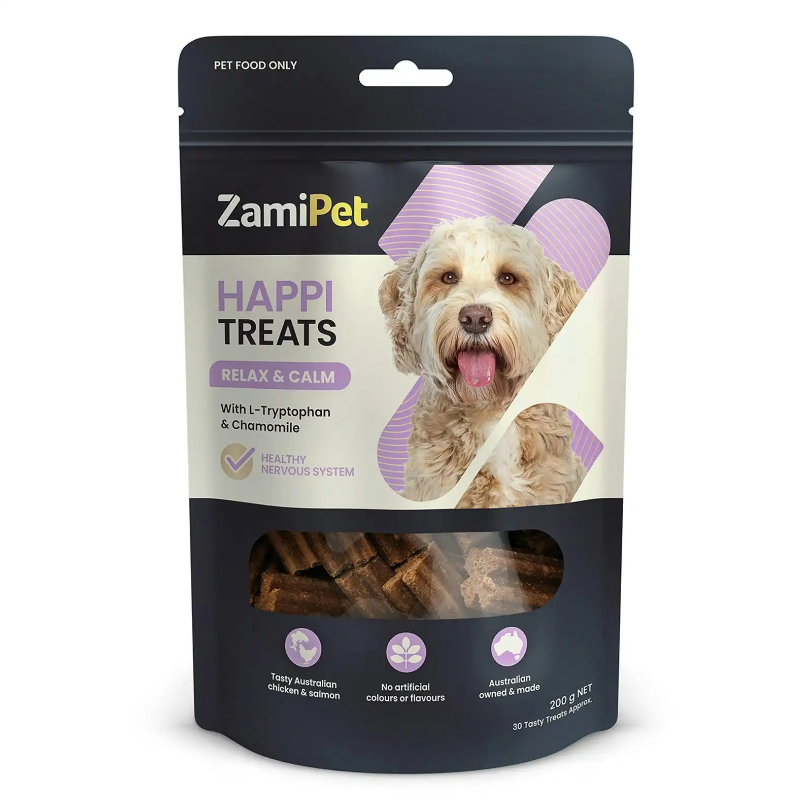 ZamiPet Happitreats Relax & Calm Chews for Dogs 200 GM 30 Chews