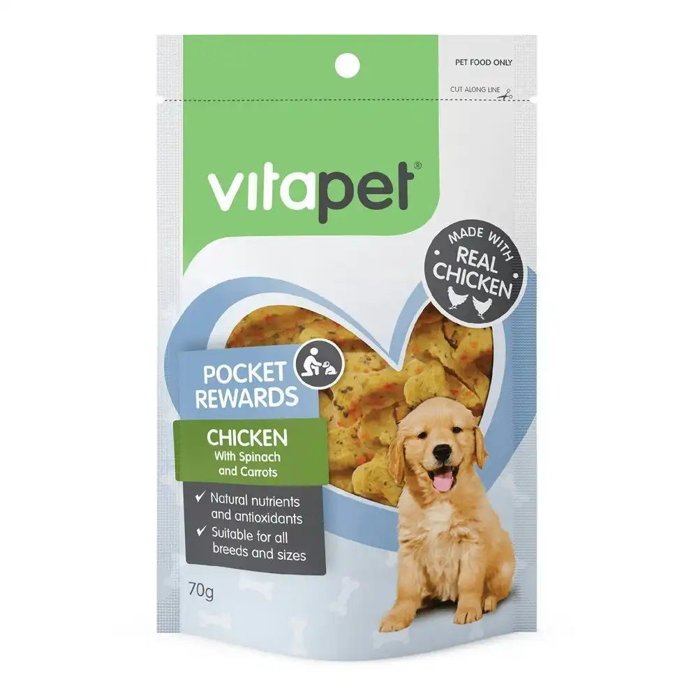 VitaPet Pocket Rewards Chicken Spinach Carrots 70 Gm 3 Packs