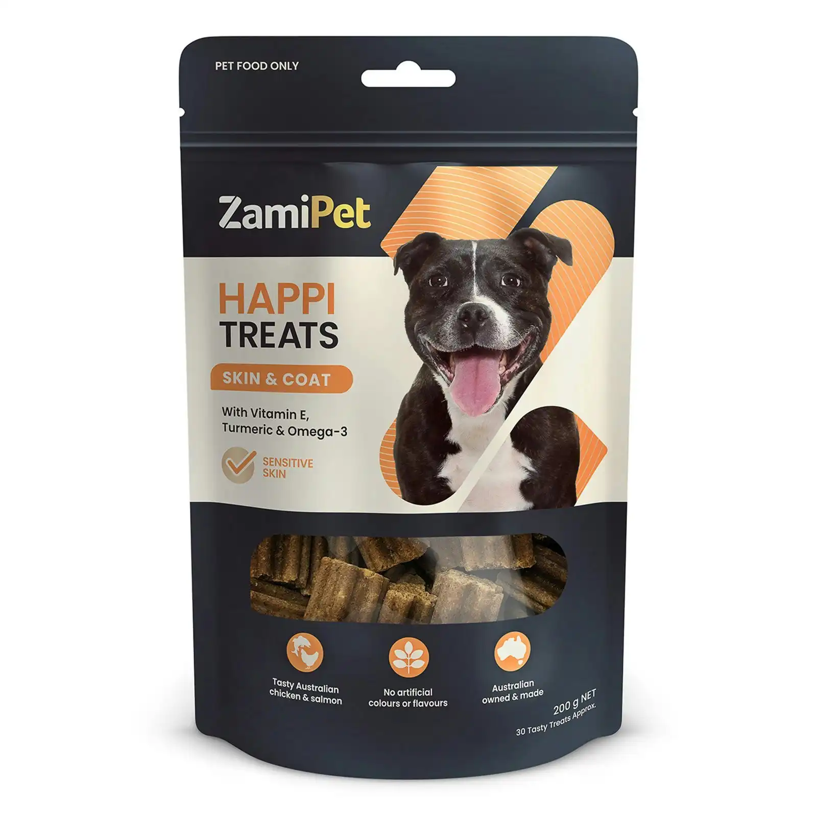 ZamiPet Happitreats Skin & Coat Chews for Dogs 200 GM 30 Chews